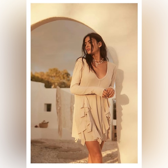 Free People FP Beach Palm Tunic Mini Dress in Storm Cloud NWOT - Picture 8 of 10